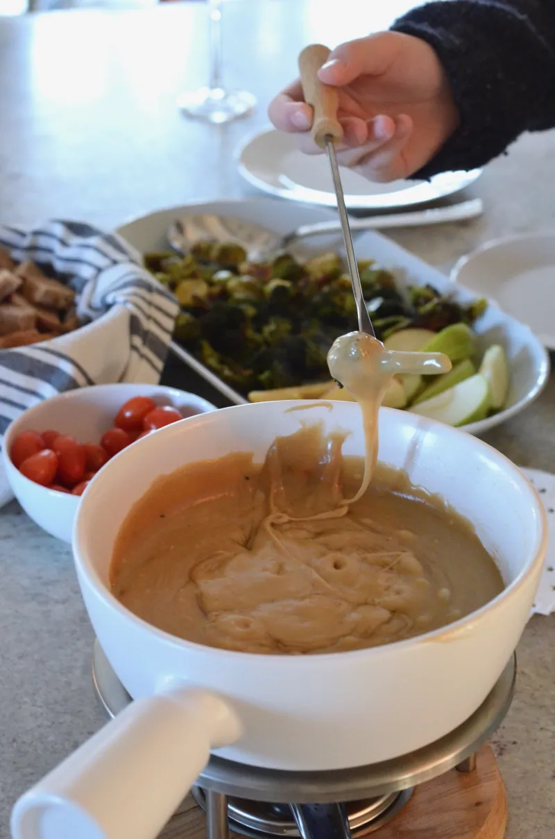 Easy Fondue with Roasted Veggies