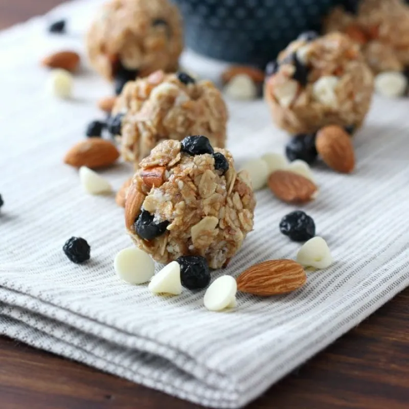 White Chocolate Blueberry Maple Granola Bites