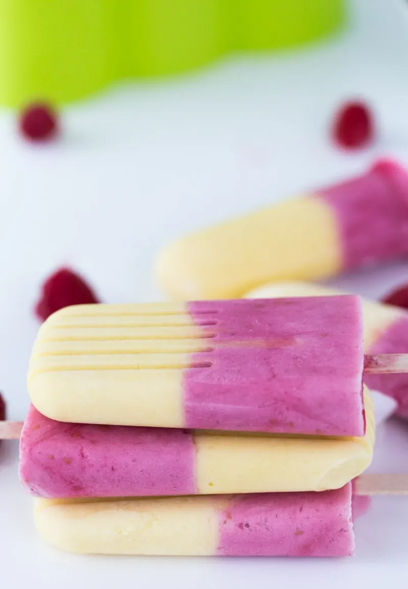 Raspberry Mango Yogurt Pops