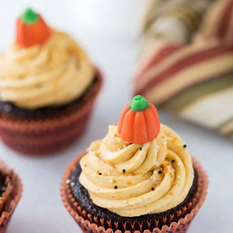 Chocolate Pumpkin Cupcakes