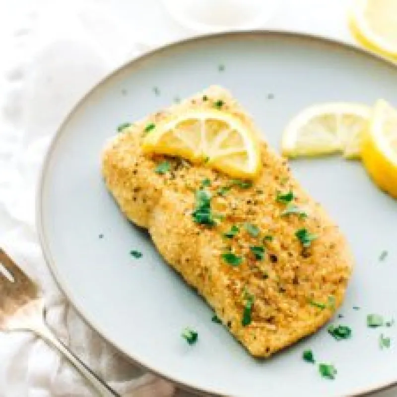 Baked Halibut with Italian Breading