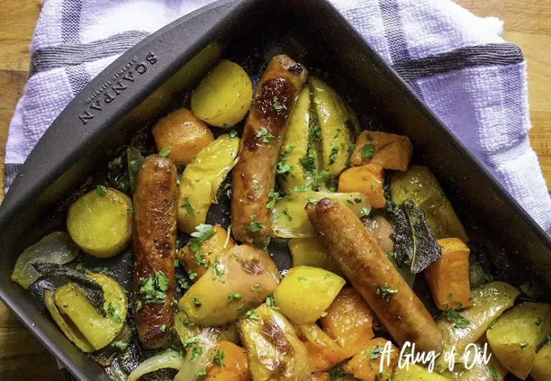 Sausage and Apple Traybake