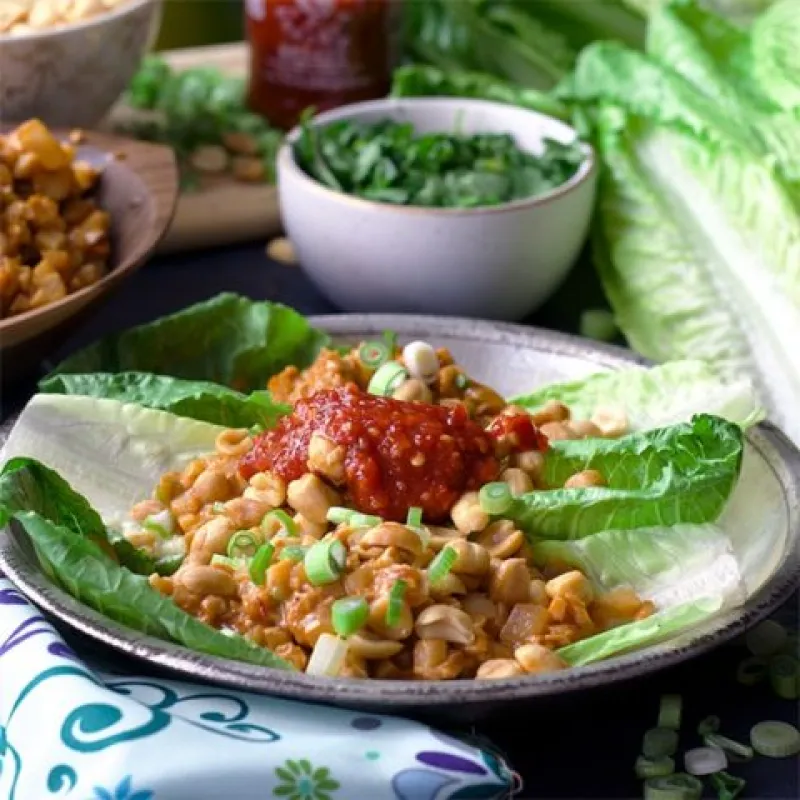 Chicken Lettuce Wraps {Rotisserie or Leftover Chicken Recipe}