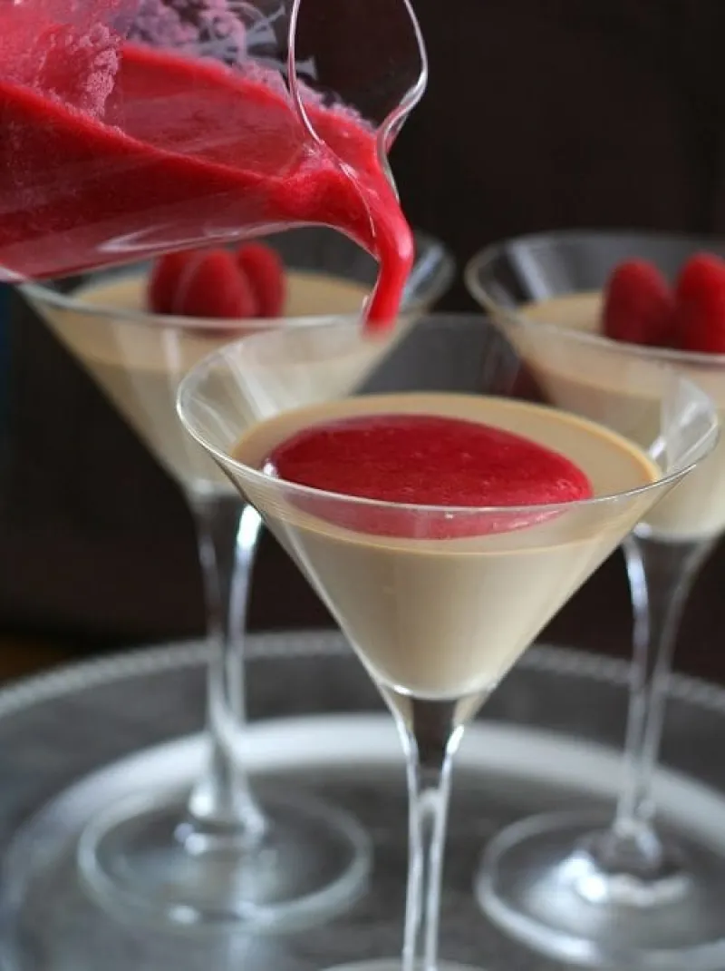 Coffee Panna Cotta with Raspberry Coulis – Low Carb and Gluten-Free