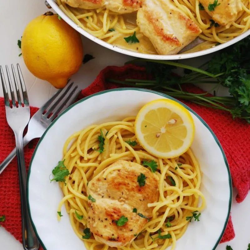 Dairy & Gluten-free Creamy Lemon Chicken Pasta