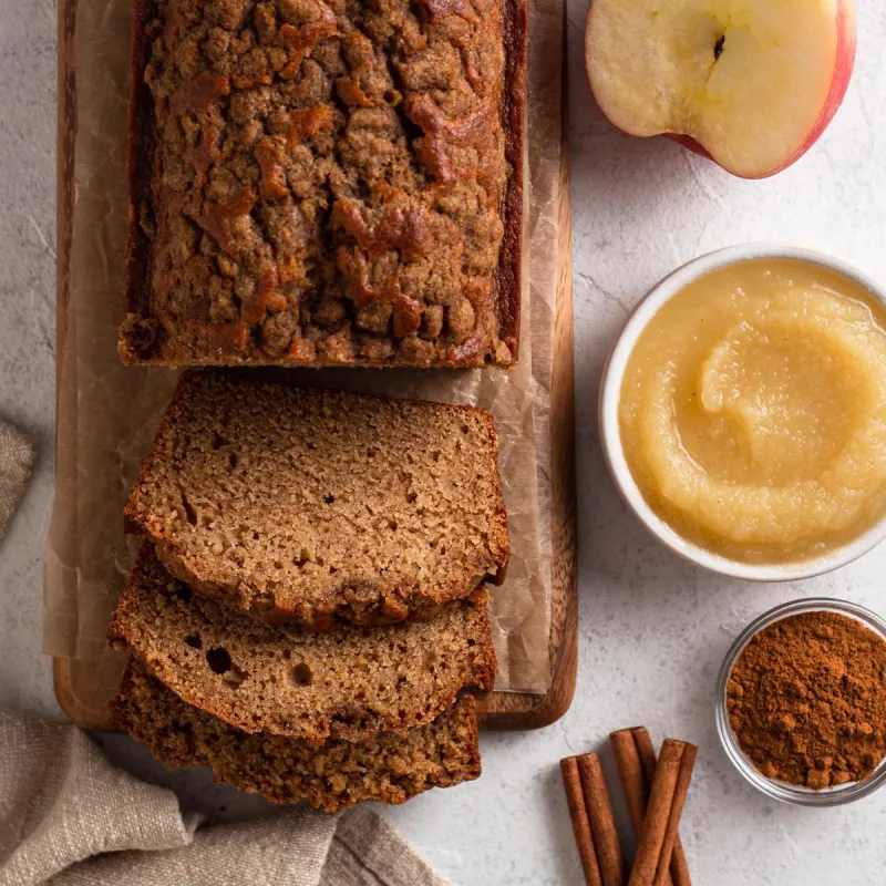 Cinnamon Applesauce Bread with Streusel Topping