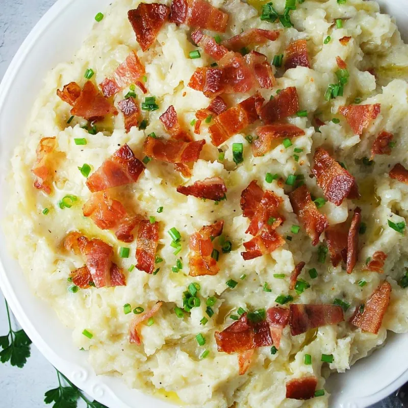 Slow Cooker Cheddar Mashed Potatoes