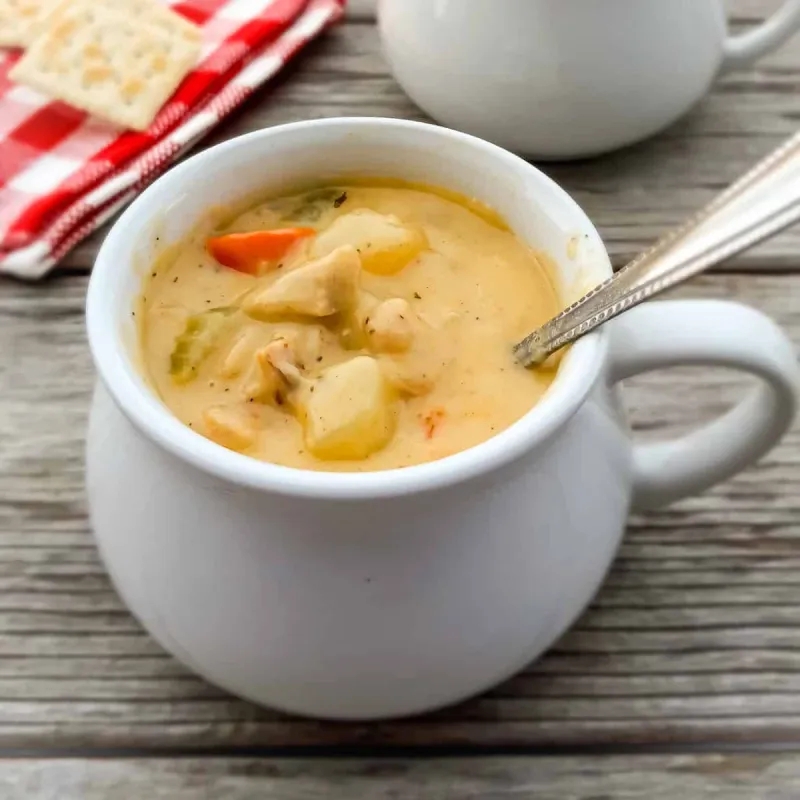 Cheesy Chicken Chowder (Amish Soup Recipe)