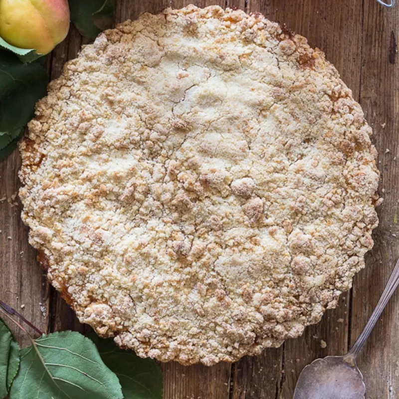 Homemade Apricot Jam Crumb Pie