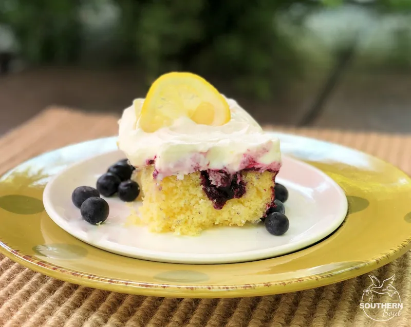 Blueberry Lemon Poke Cake