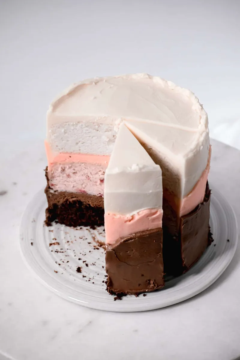 Neapolitan Cake with Swiss Meringue Buttercream