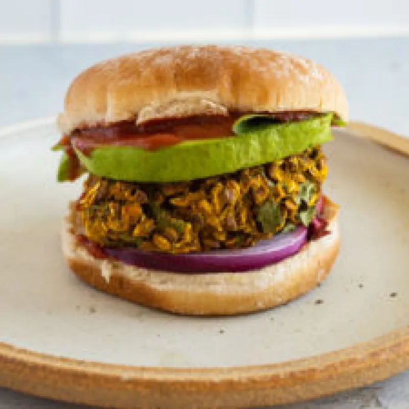 Curried Pumpkin Lentil Burger