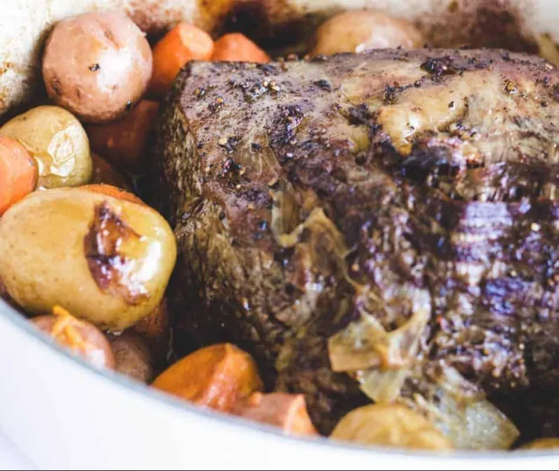 Dutch Oven Boneless Rib Roast and Vegetables