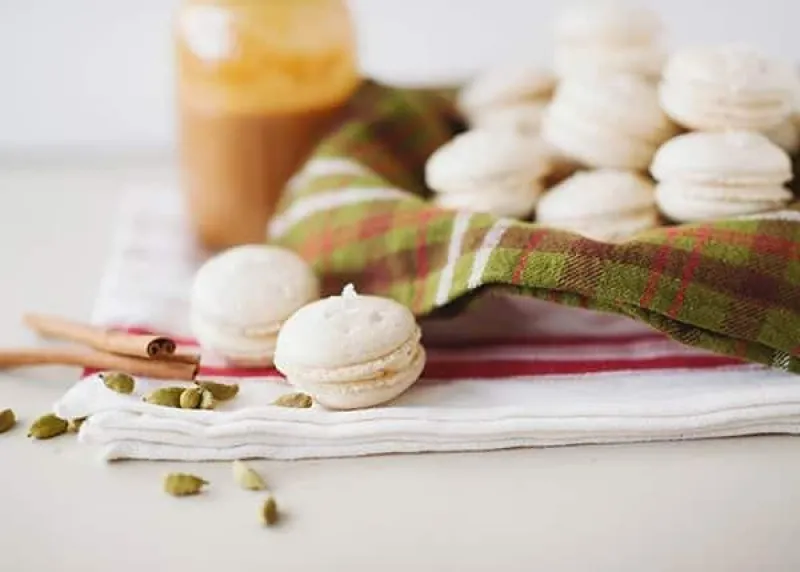 Cardamom Macarons with Sea Salt Caramel Buttercream