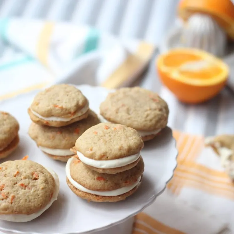 Carrot Cake Whoopie Pies with Orange Cream Cheese Filling