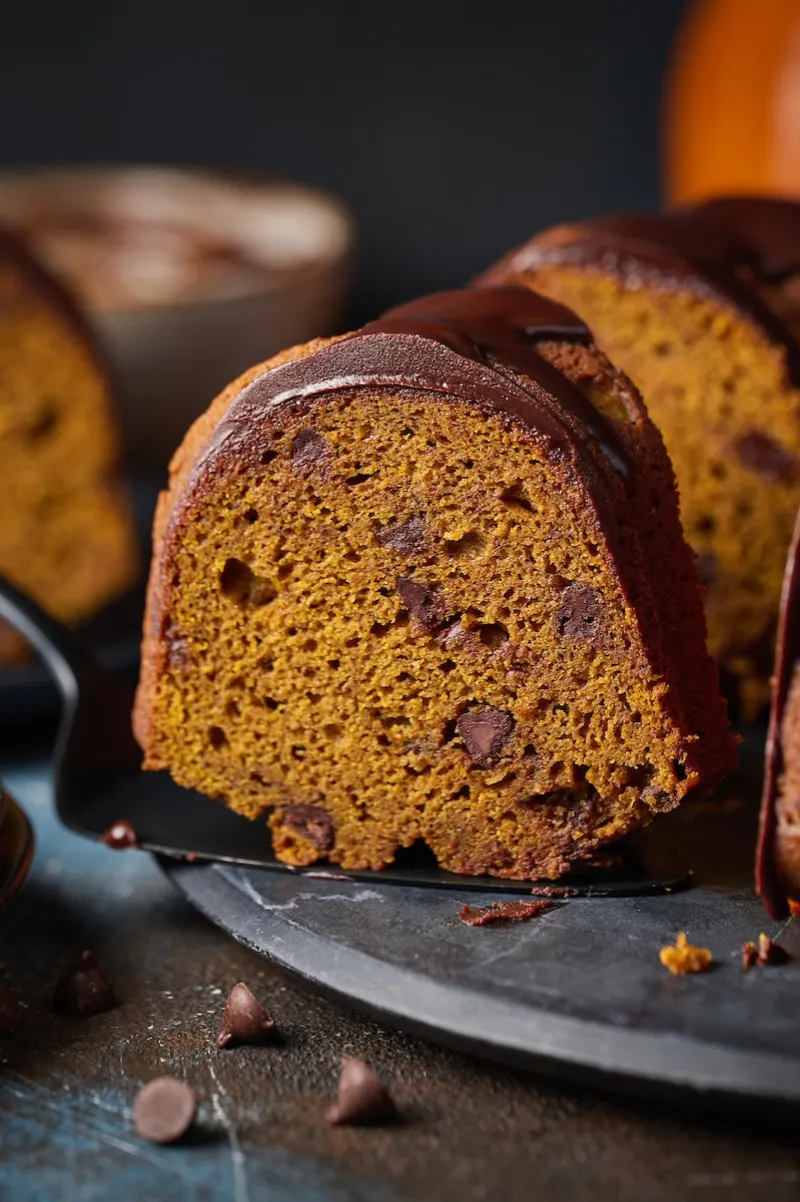 Chocolate Chip Pumpkin Bundt Cake