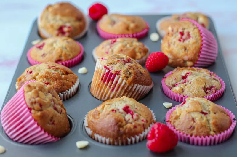 Raspberry White Chocolate Muffins