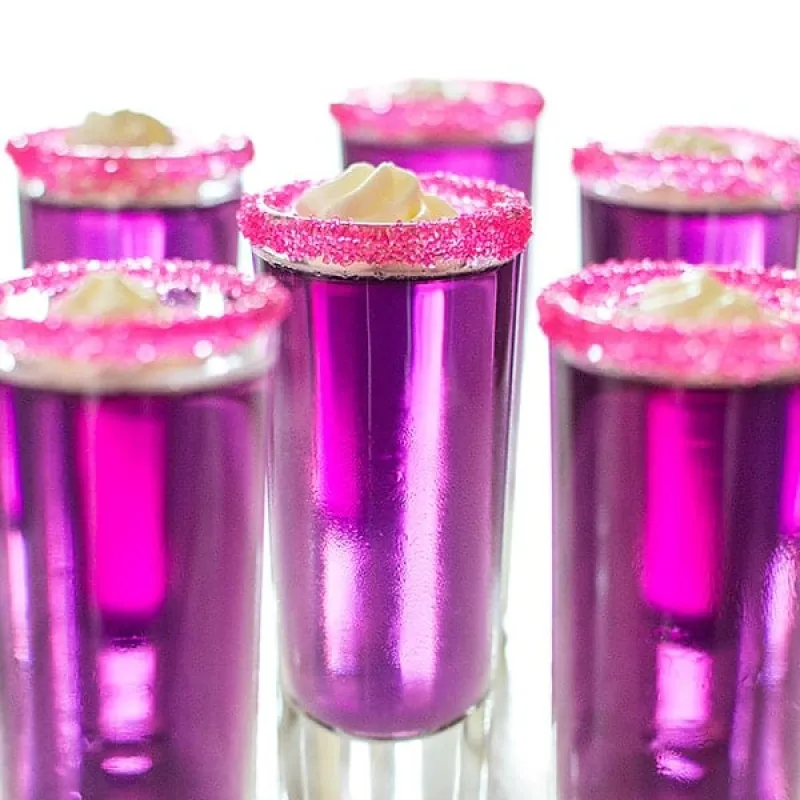 Candy-Sweet Jello Shots with Triple Sec Whipped Cream