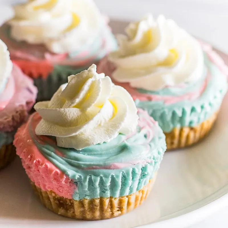 Small-batch No-bake Unicorn Cheesecakes