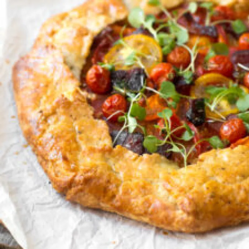 BLT Galette with Pecorino Pepper Crust