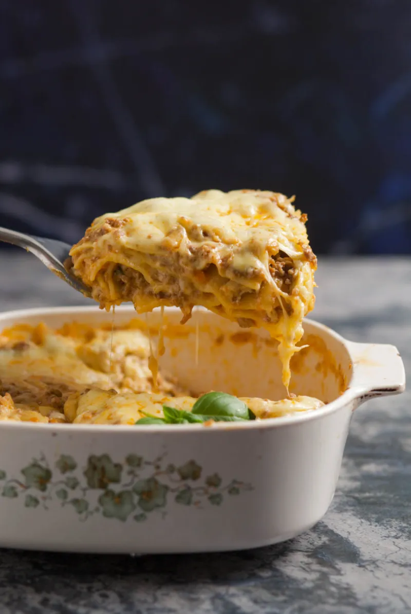 No-Boil Lasagna Bechamel with Mushroom Bolognese