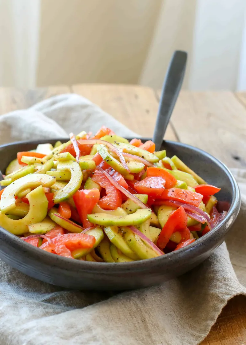Cucumber Salad with Spicy Tomato Vinaigrette