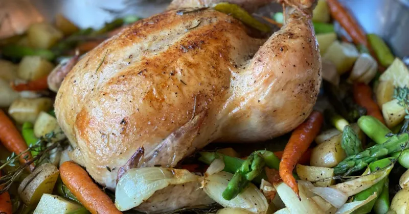 Roast Chicken with Spring Vegetables | Recipes