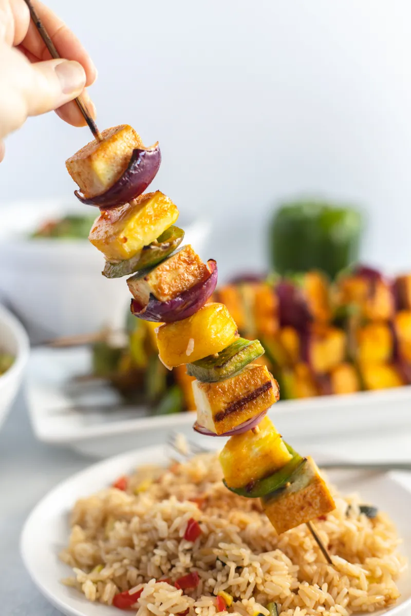 Hawaiian Grilled Tofu Skewers