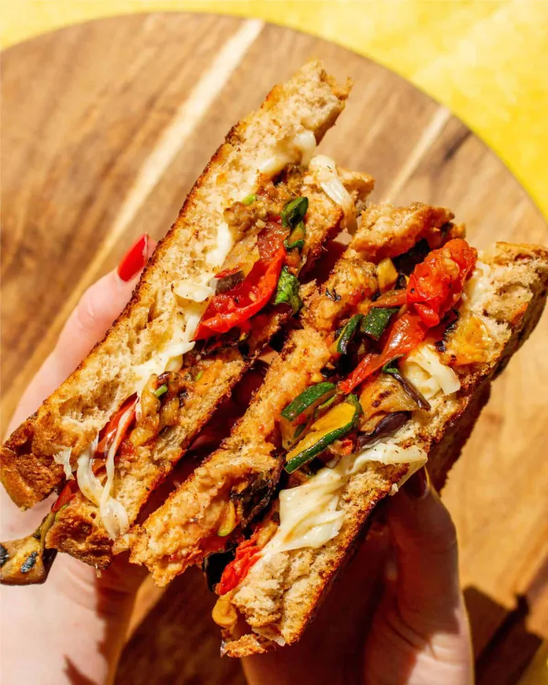 Cheese Toastie with Grilled Veg
