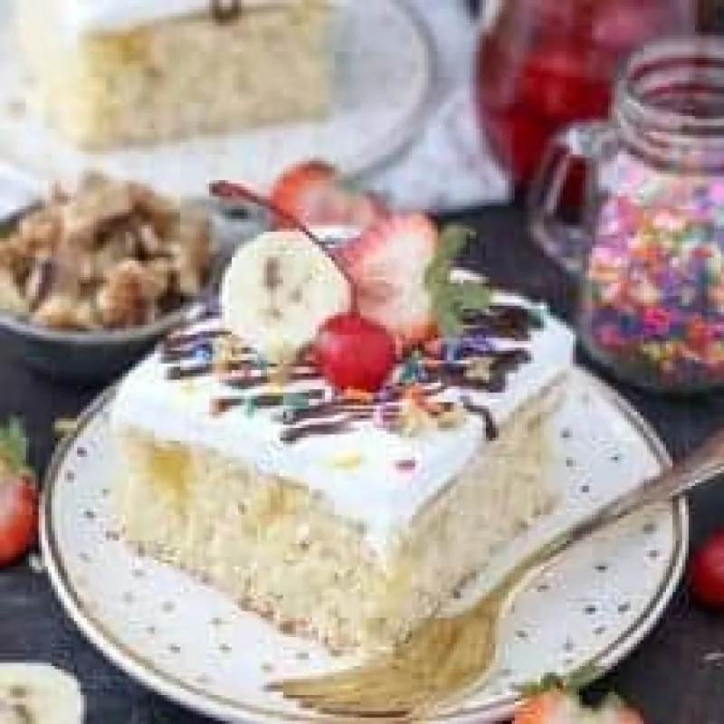 Banana Split Poke Cake Recipe