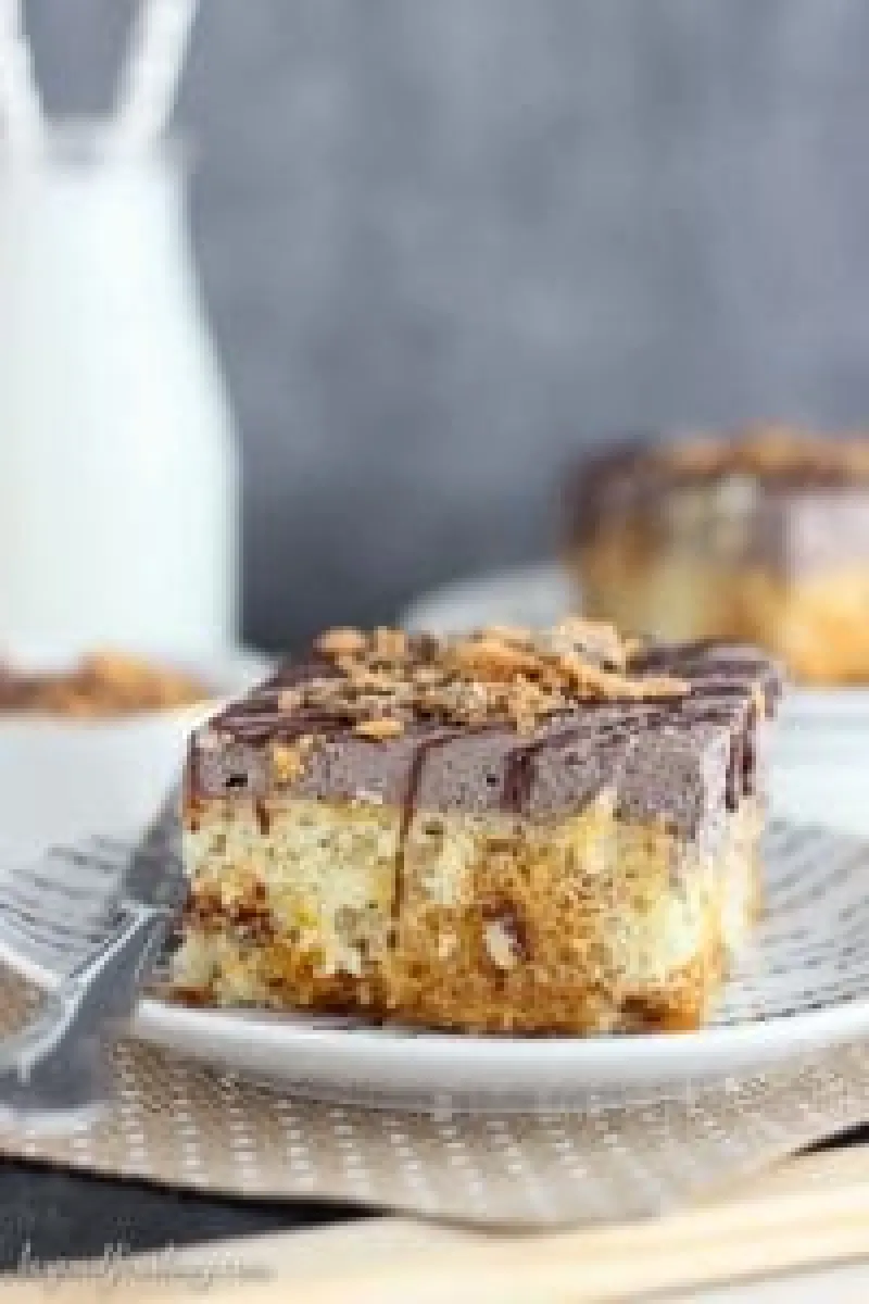 Butterfinger Poke Cake