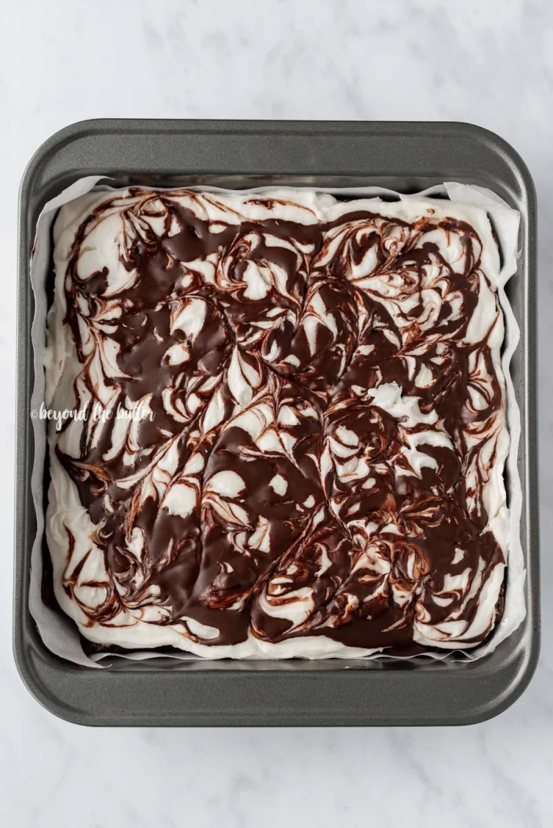 Chocolate Peppermint Swirled Brownies