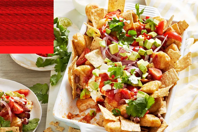 Chicken nugget nachos