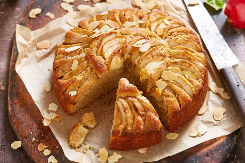 Apple and almond teacake