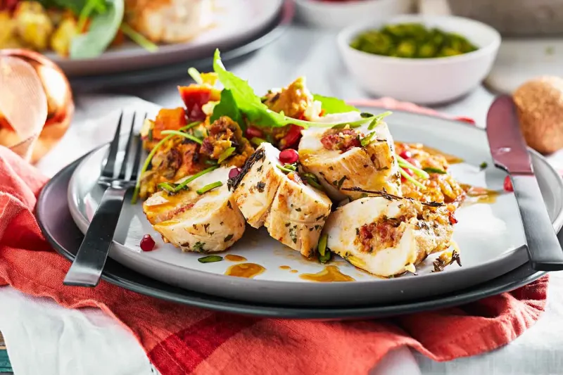 Chorizo and onion-stuffed chicken breasts