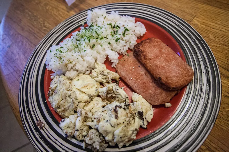 Spam, rice and eggs