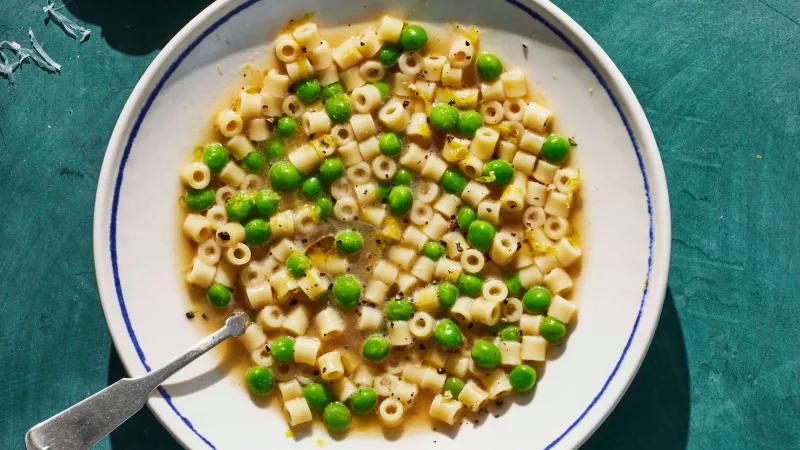 Ditalini and Peas in Parmesan Broth