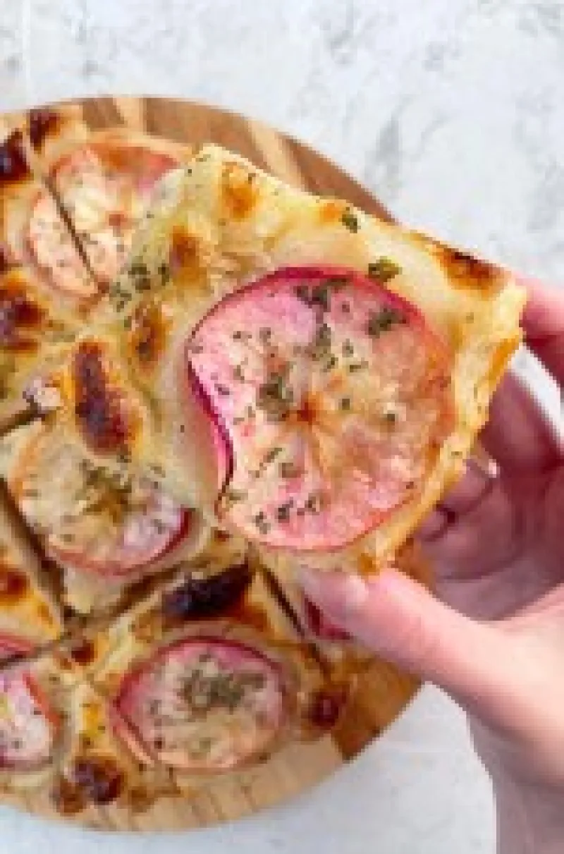 Cast Iron Sourdough Focaccia w/ Apples and Rosemary