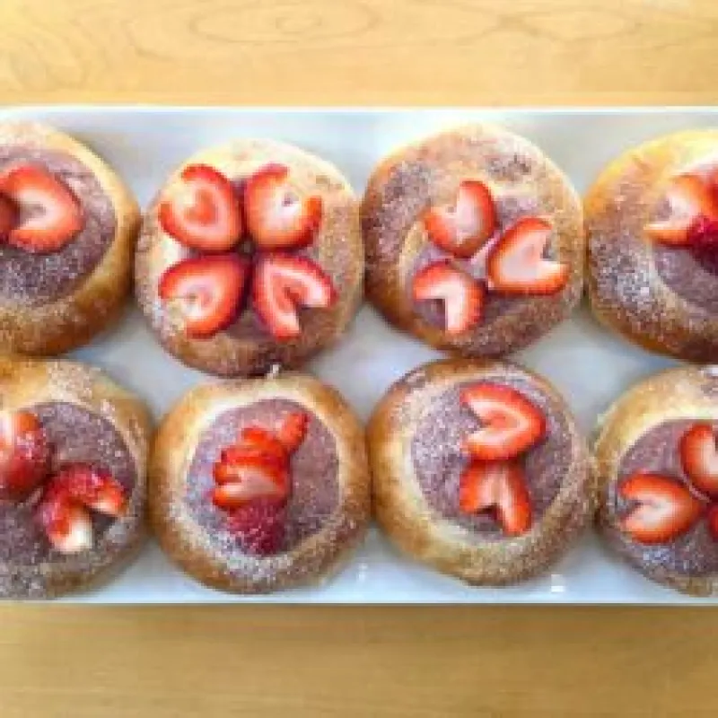Brioche Buns with Fruit Custard