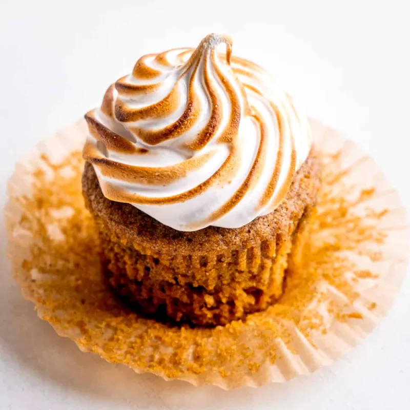 Sweet Potato Cupcakes with Toasted Meringue Frosting