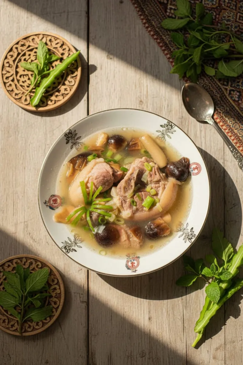 Braised Pork Hock with Straw Mushroom