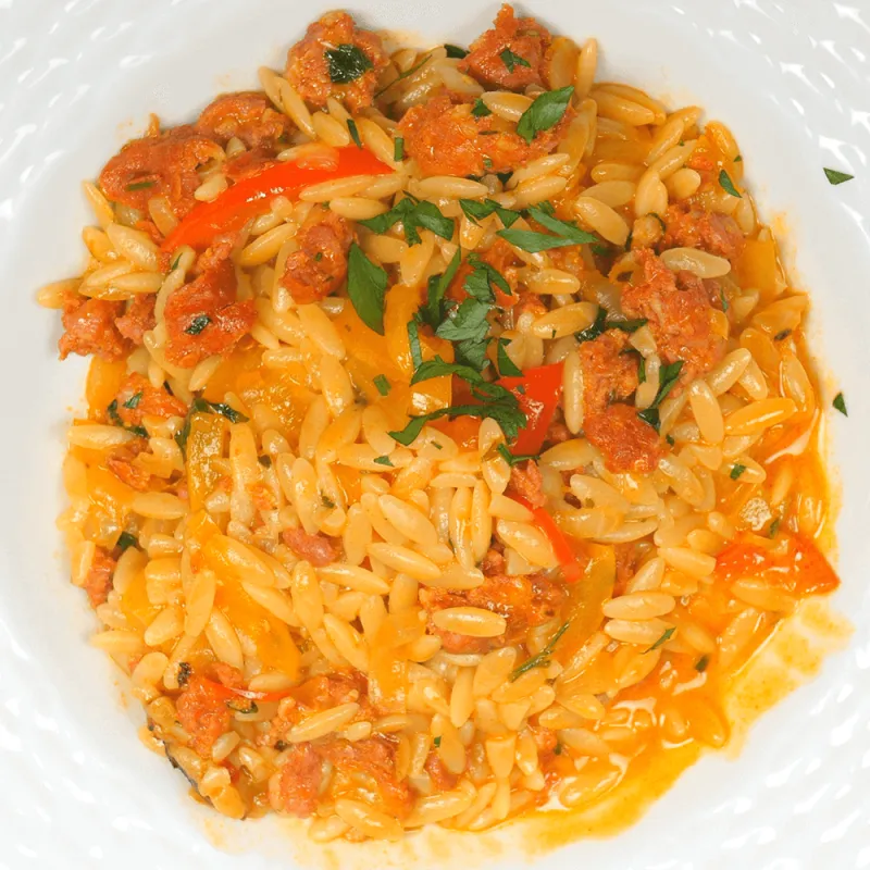 Chorizo Orzo Pasta