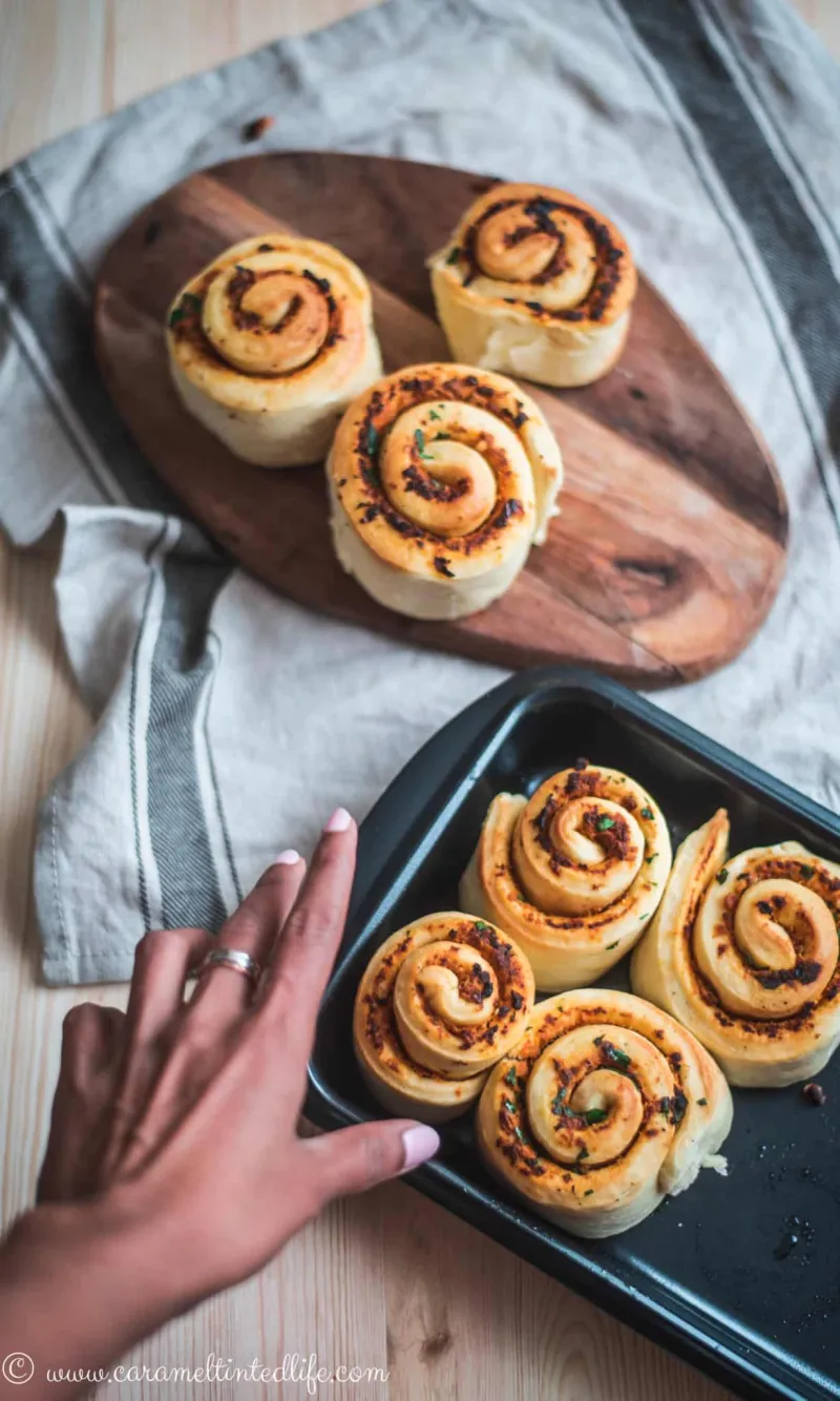 Bread Rolls with a Feta and Sun-Dried Tomato Filling