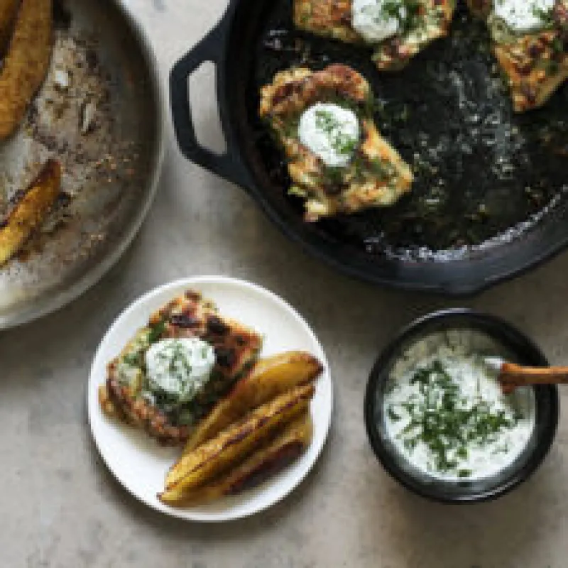 jajik chicken with za'atar potatoes