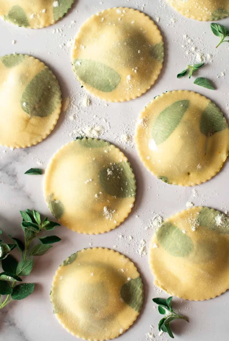 Homemade Vegan Pesto-Cheese Ravioli