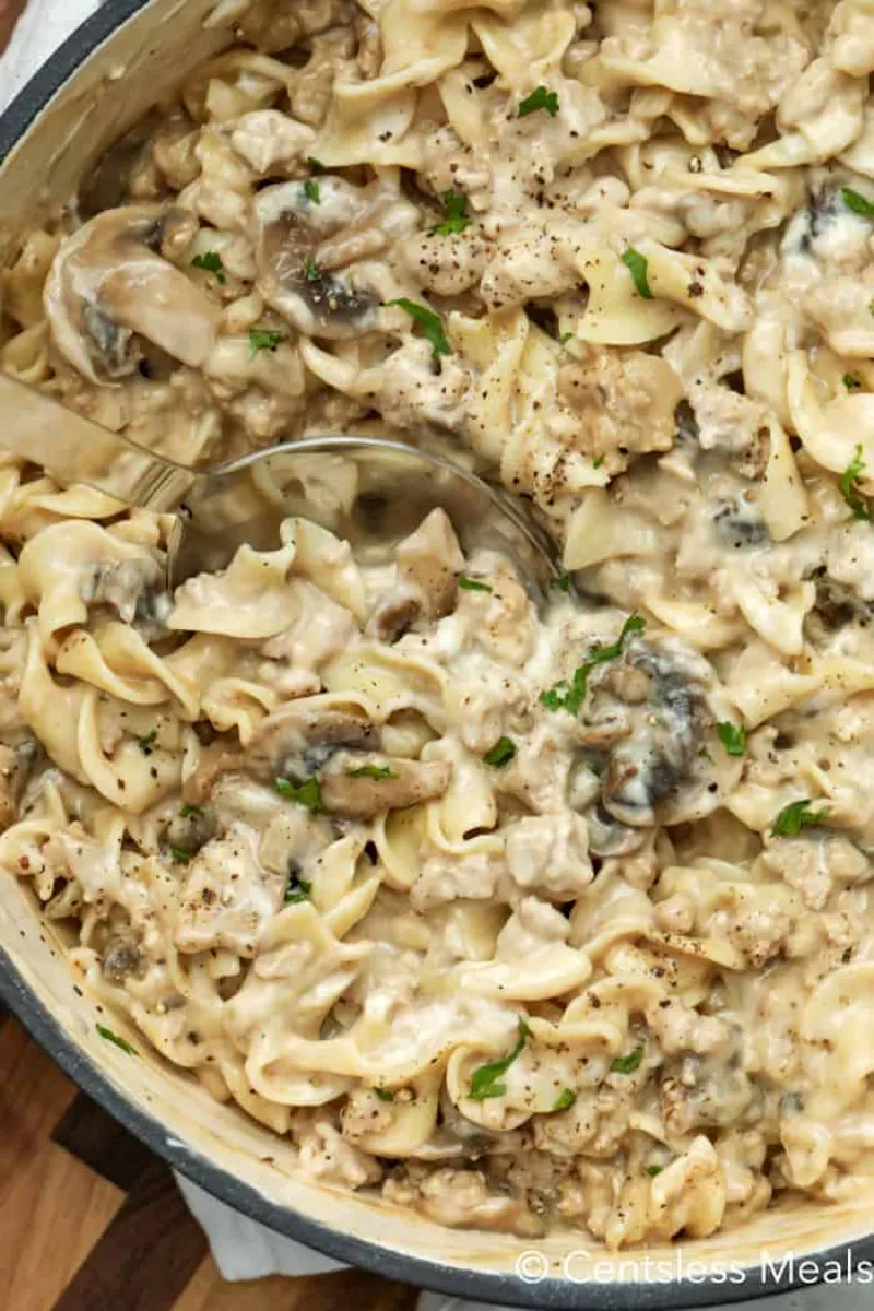 Creamy Mushroom Beef Stroganoff recipe