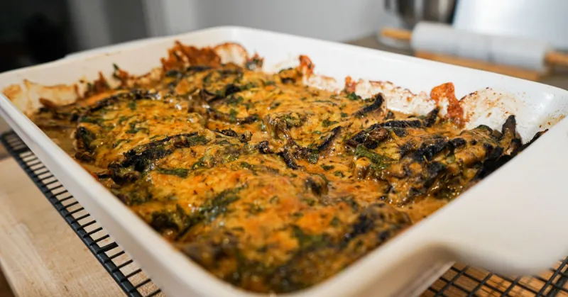 Creamy Garlic Mushroom Bake