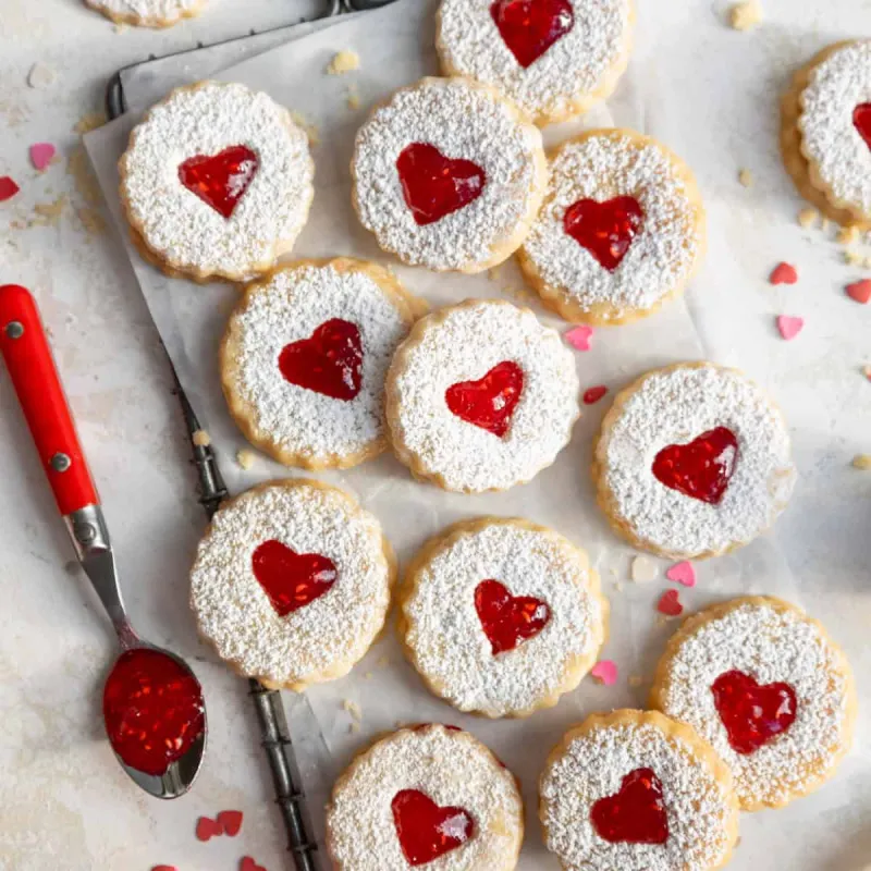 Raspberry Linzer Cookies