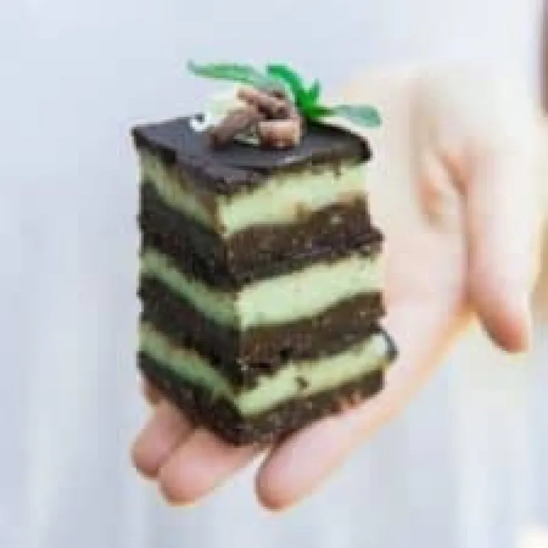 Raw mint chocolate slices