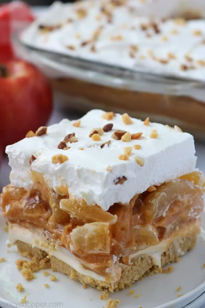 No Bake Caramel Apple Lush Bars